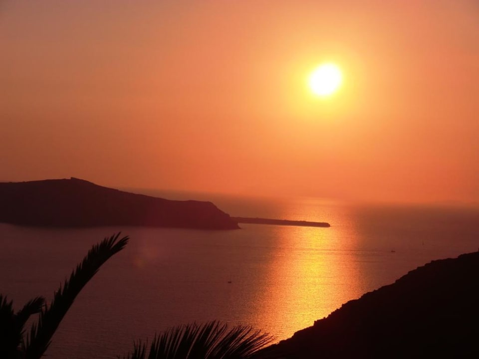Aussicht von der Terrasse am Abend Hotel Agali Houses