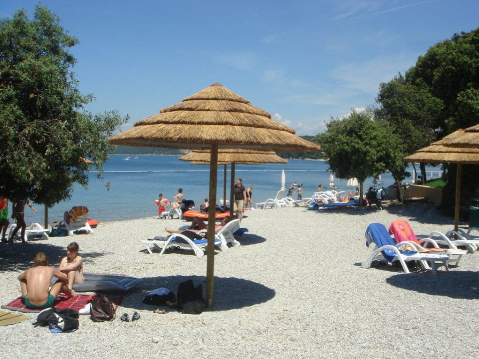 Kiesstrand ca. 300 m vom Hotel entfernt Valamar Tamaris Hotel