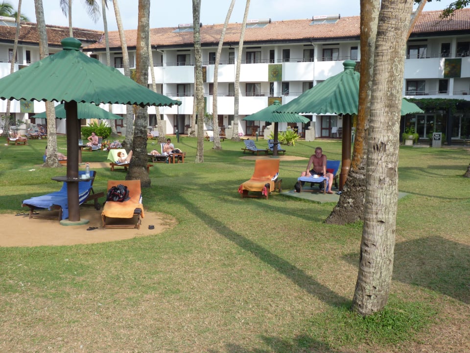 Sonnen in der Gartenanlage Tangerine Beach Hotel