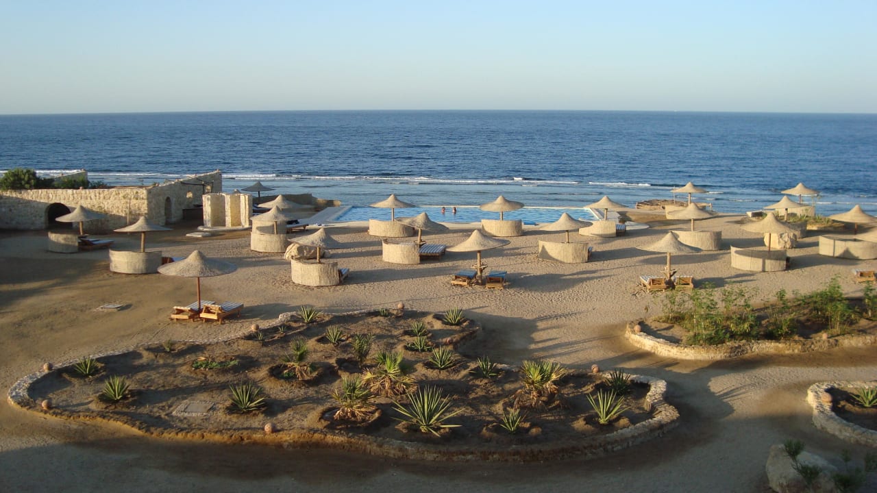 Der Blick von der Terrasse des Restaurants The Oasis Dive Resort