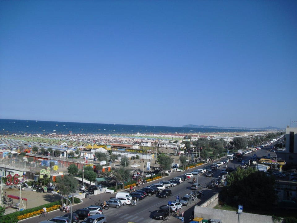 Ausblick vom Balkon Hotel Corallo Rimini
