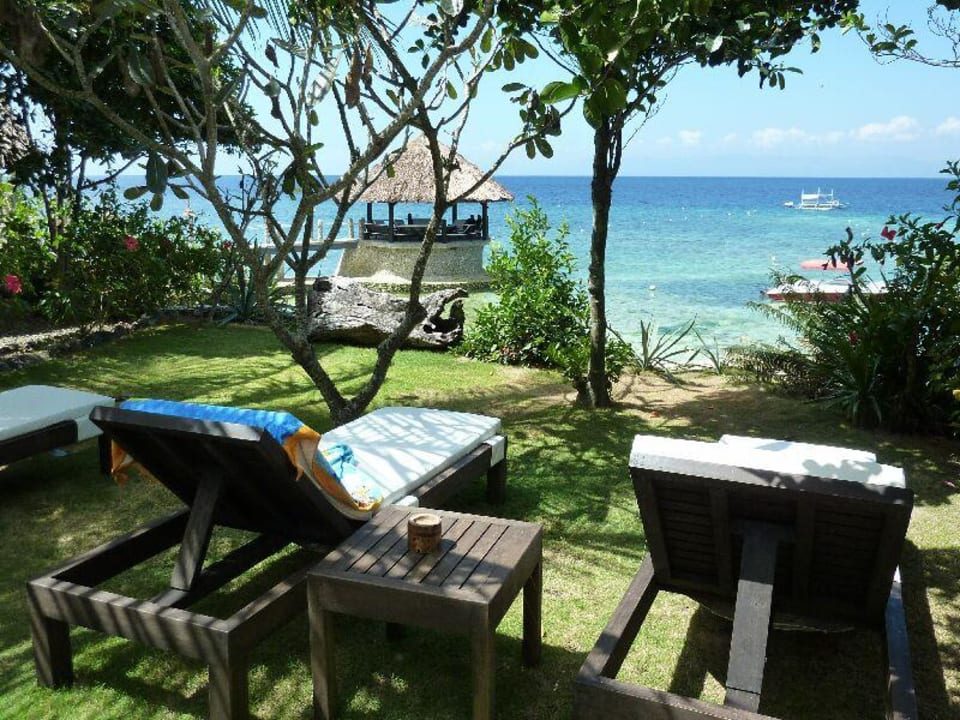 Blick zum Hausriff Hotel Dolphin House