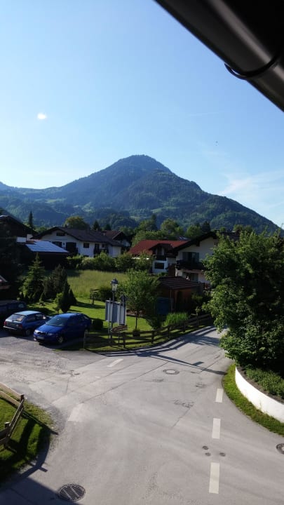 Blick vom Balkon im 1. Stock Hotel Garni Großfuchsenhof