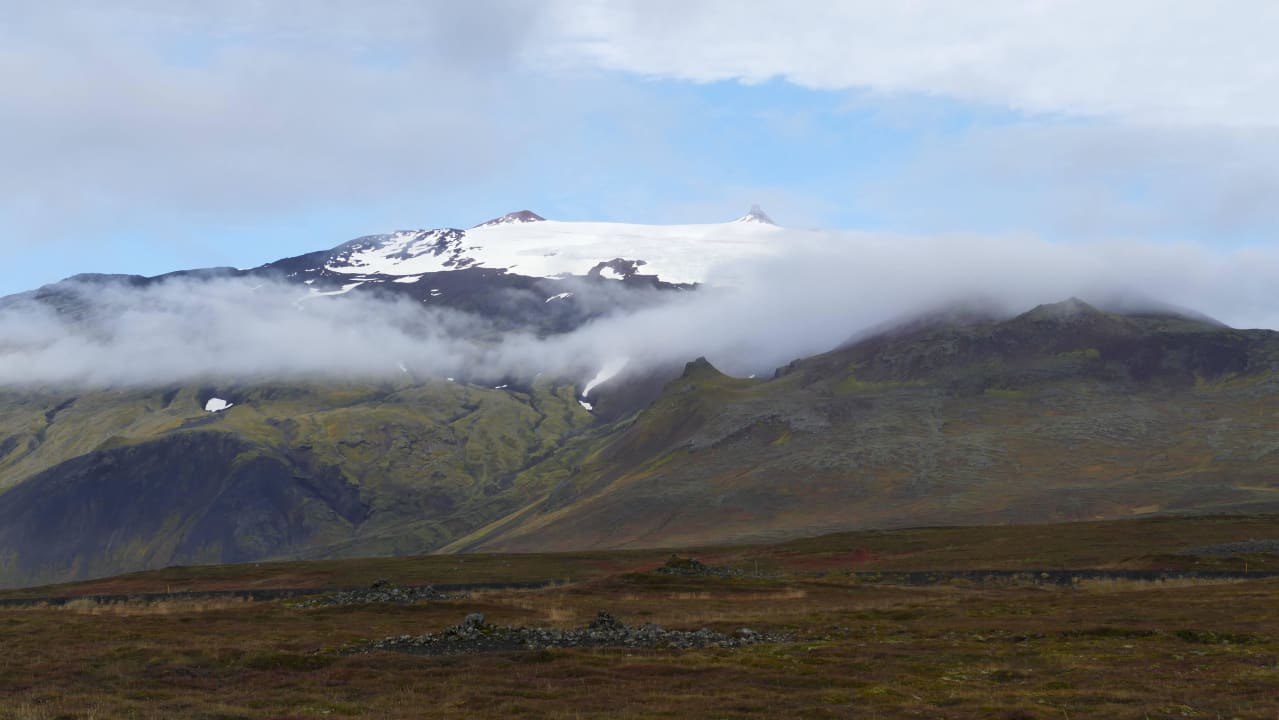 Blick auf den Gletscher Fosshotel Hellnar