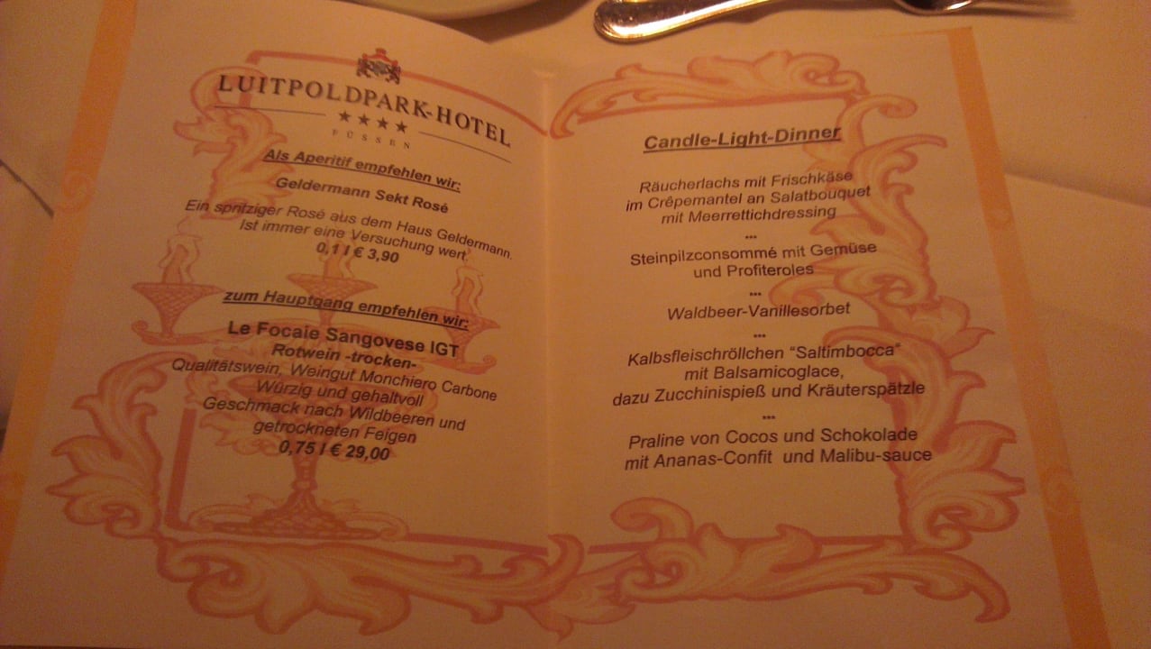 5-Gänge Candle-Light Dinner Luitpoldpark Hotel