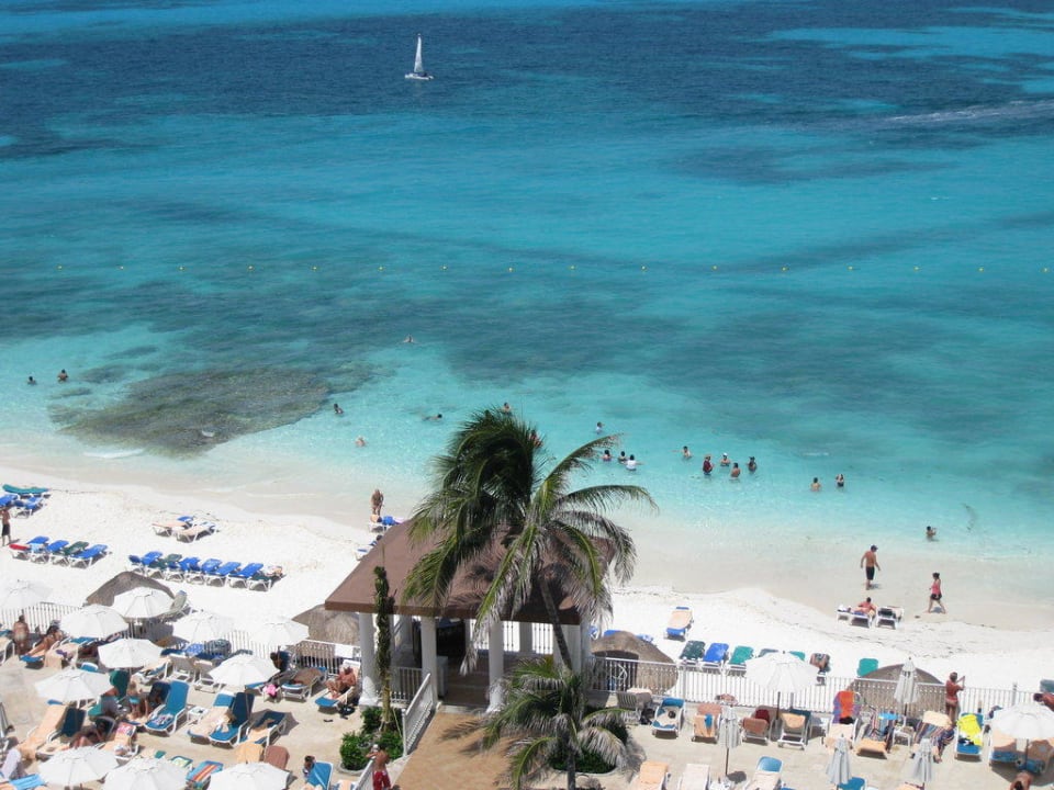 Ausblick vom Balkon Hotel Riu Cancun