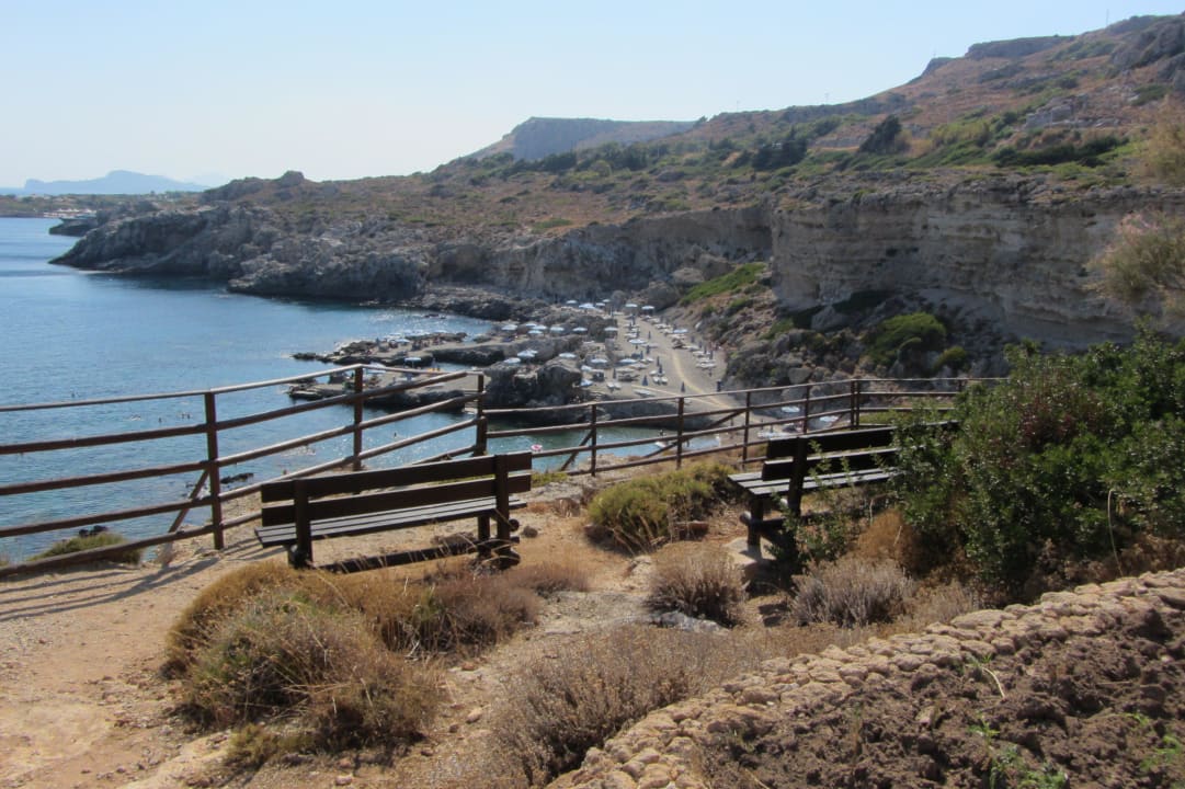 Blick auf den Strand Hotel Kalithea Horizon Royal
