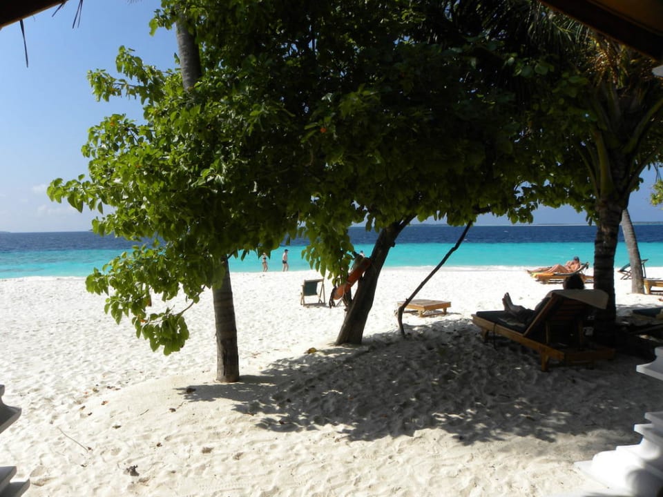 Ausblick aus Bungalow 101 NH Collection Maldives Reethi Resort