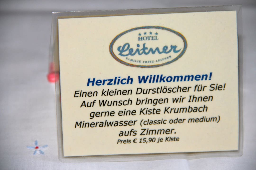 Tischkärtchen Hotel Leitner