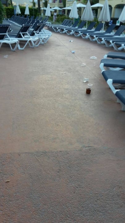 Verschmutzter Poolbereich Alcudia Garden Aparthotel