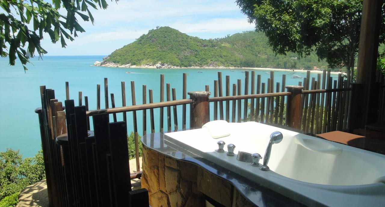 Blick von der Toilette nach draußen Panviman Resort Koh Phangan