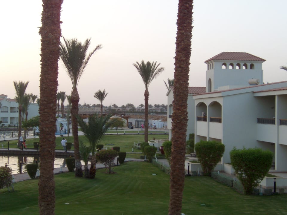 Blick vom Balkon in den wunderschönen Garten Pickalbatros Dana Beach Resort - Hurghada