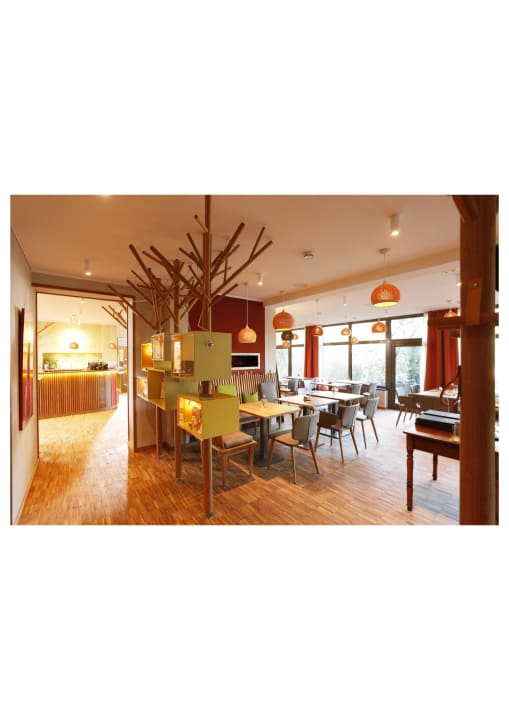 Restaurant mit Kamin Flux Biohotel im Werratal