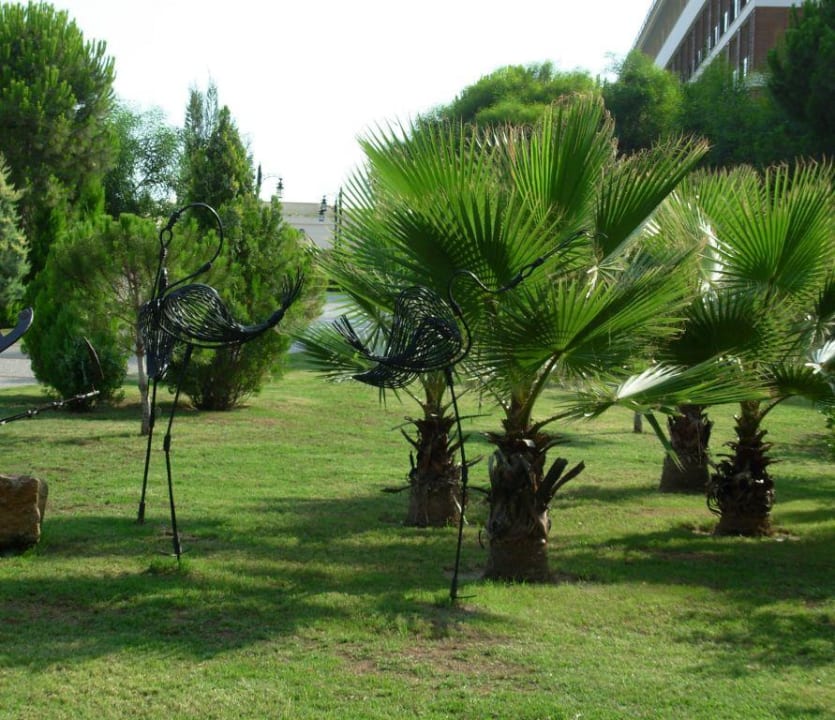 Storks statues in the garden Voyage Belek Golf & Spa