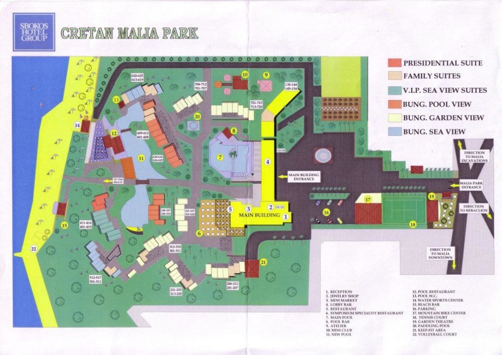 Lageplan der Zimmer Phãea Cretan Malia