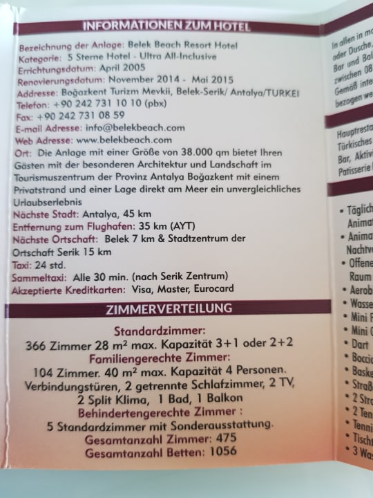 Sonstiges Belek Beach Resort Hotel