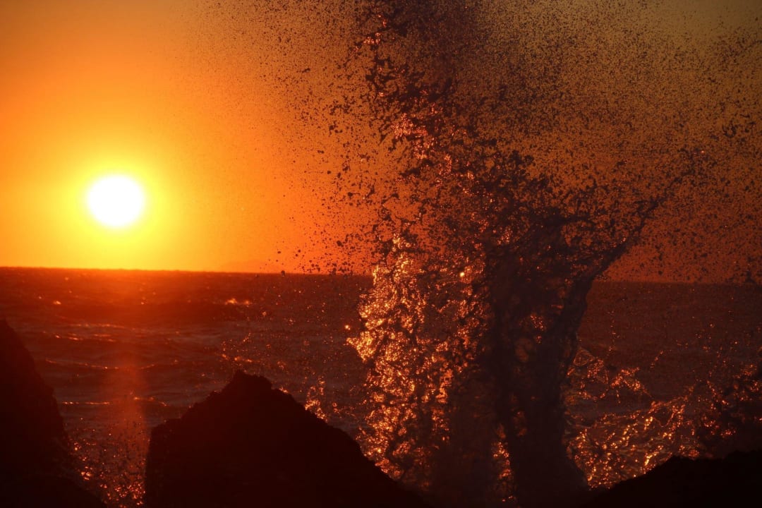 Sonnenuntergang 200 Meter vom Hotel entfernt  Hotel Sirene Beach