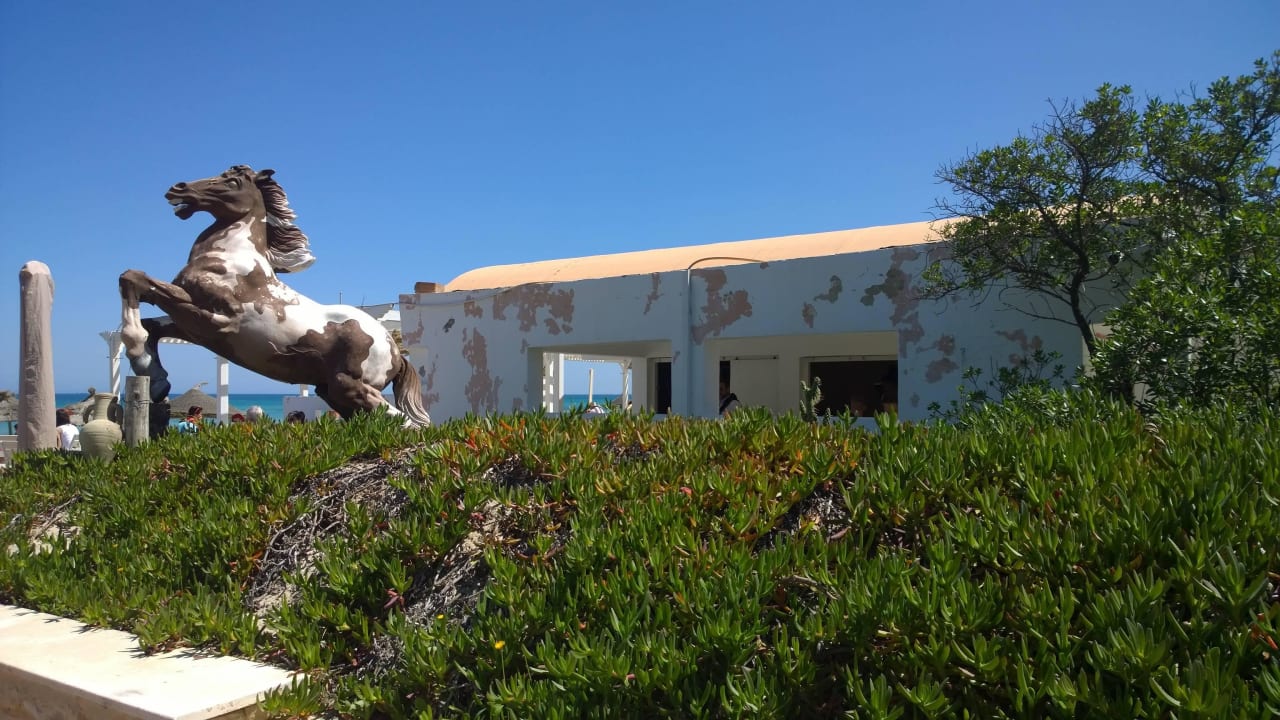 Weg zum Strand mit Strandbar El Ksar Resort & Thalasso