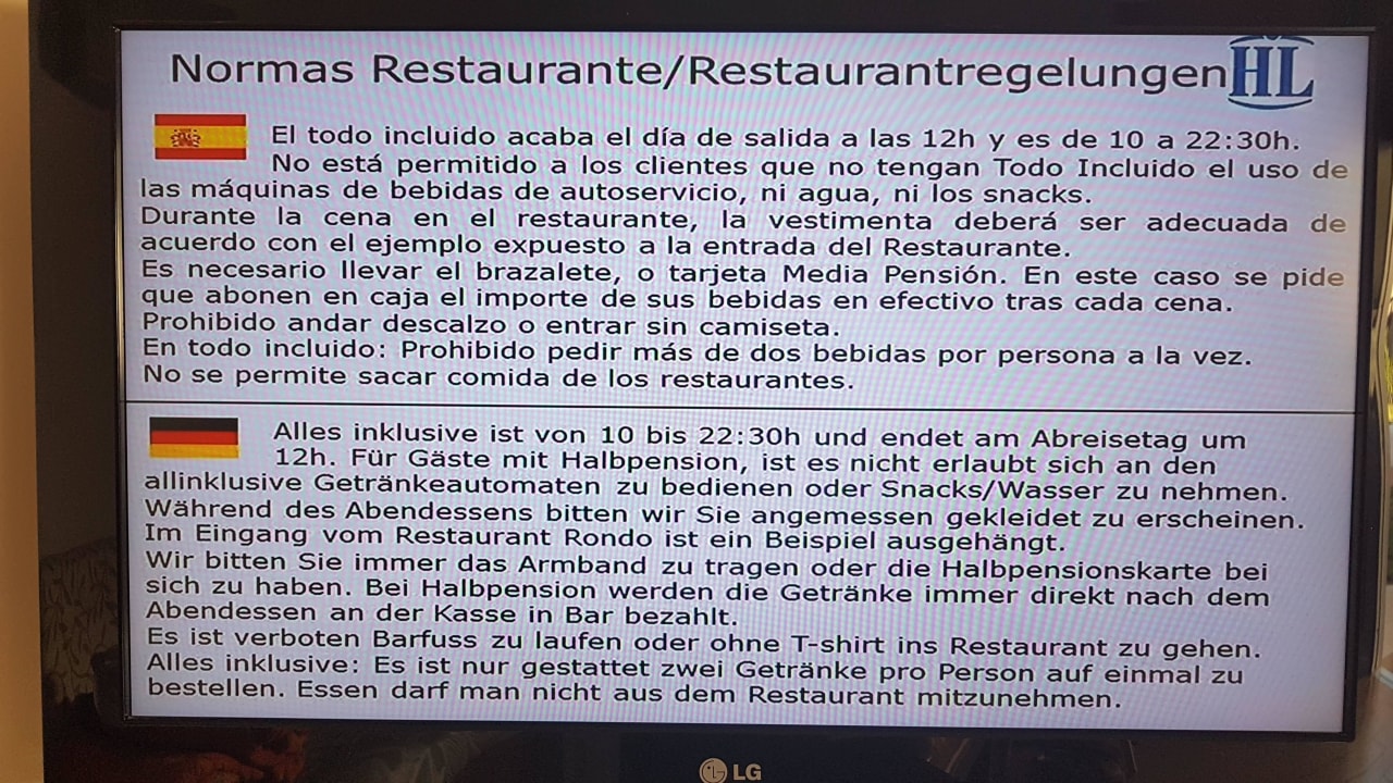 Vielsprachiges TV HL Miraflor Suites Hotel