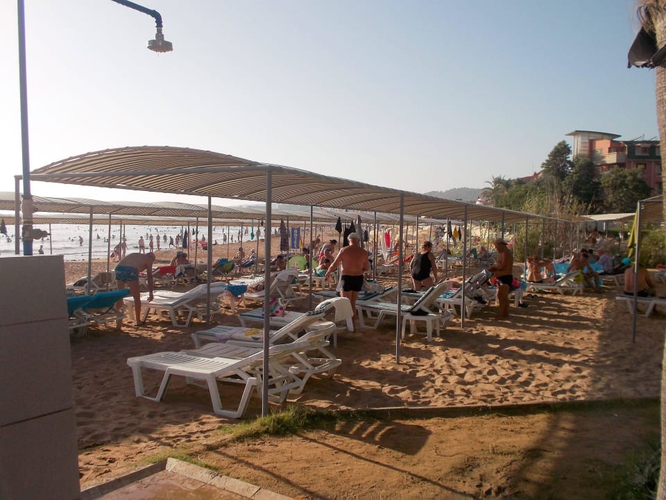 Schattige Liegen am Strand Top Hotel