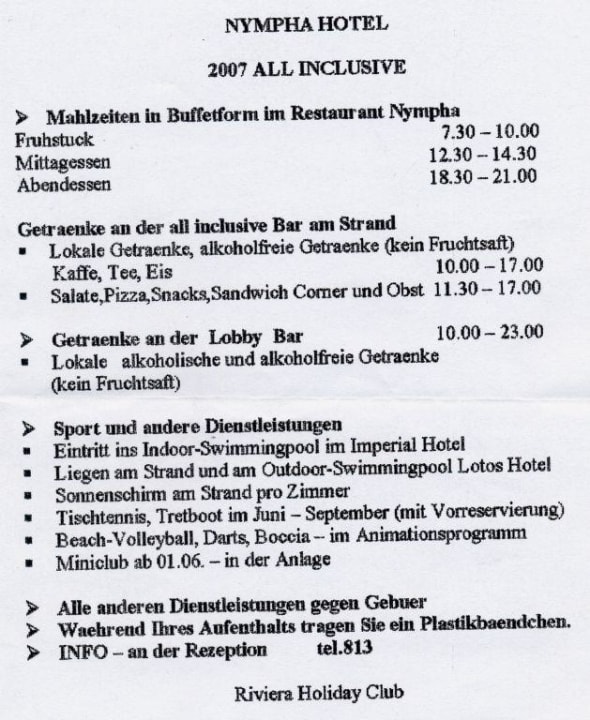 ALL INCLUSIVE 2007 HVD Nympha