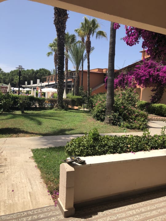 Direkter Zugang der eigenen Terrasse in die große schöne Anl Club Turtas Beach Hotel