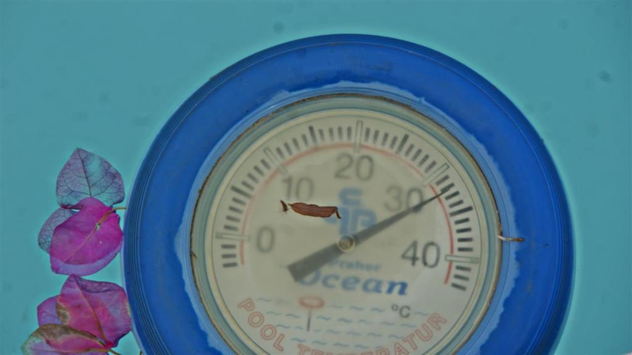 Temperaturanzeige im Villenpool Fort Arabesque Resort, Spa & Villas