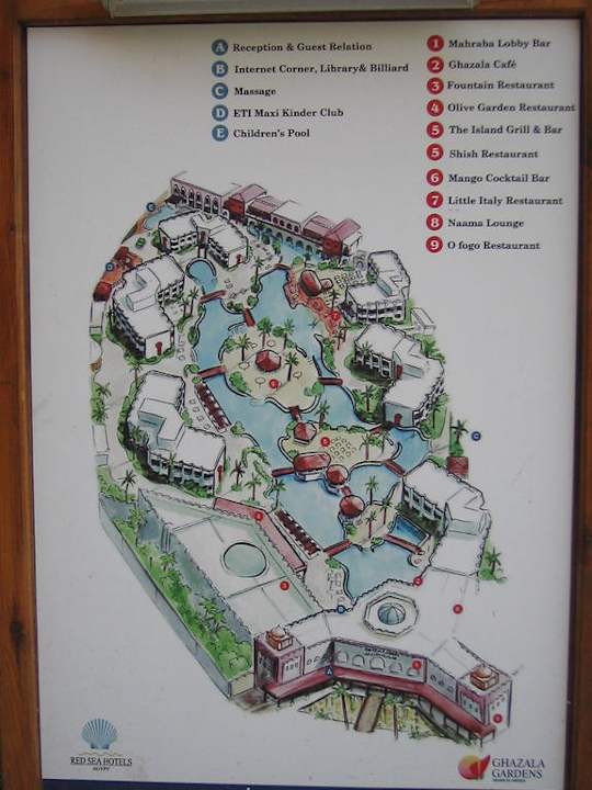 Übersicht über gesamte Hotelanlage Ghazala Gardens