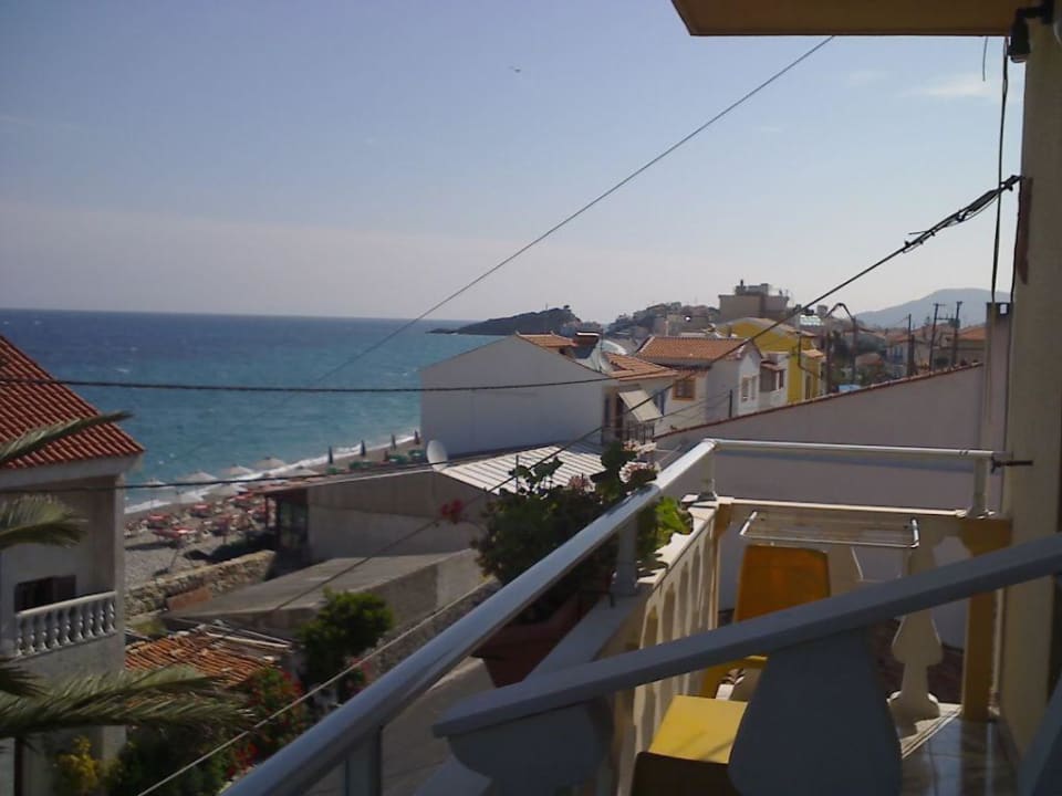 Blick von unserem Balkon auf Kokkari! Hotel Kokkari Beach