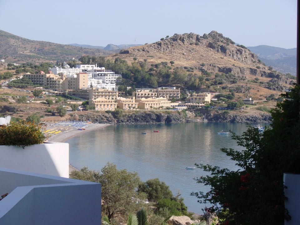 Blick auf die Vlichabucht Lindos Mare, Seaside Hotel