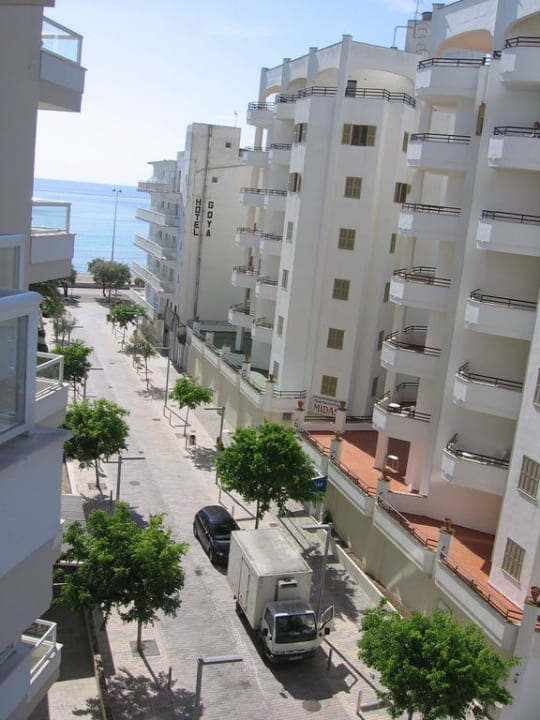 Blick vom Balkon Sabina Hotel & Suites