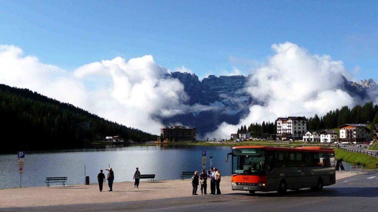 Blick vom Hotel auf den Misurinasee Grand Hotel Misurina