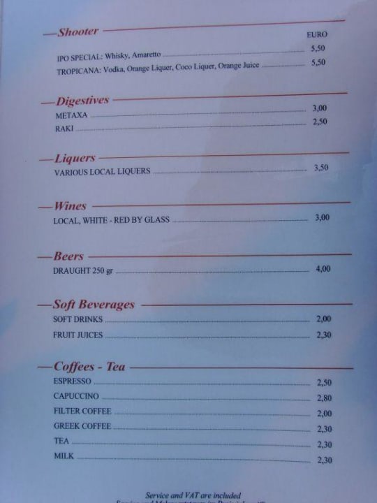 All-in Getränkeangebot Seite 2 Anissa Beach & Village