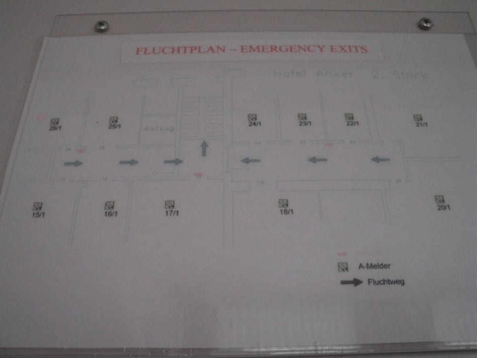 Fluchtplan Hotel zum Anker