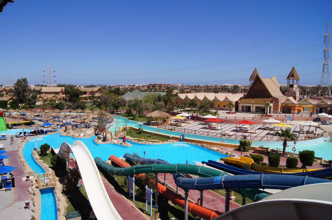 Blick vom Rutschenturm Pickalbatros Jungle Aqua Park Resort - Neverland Hurghada