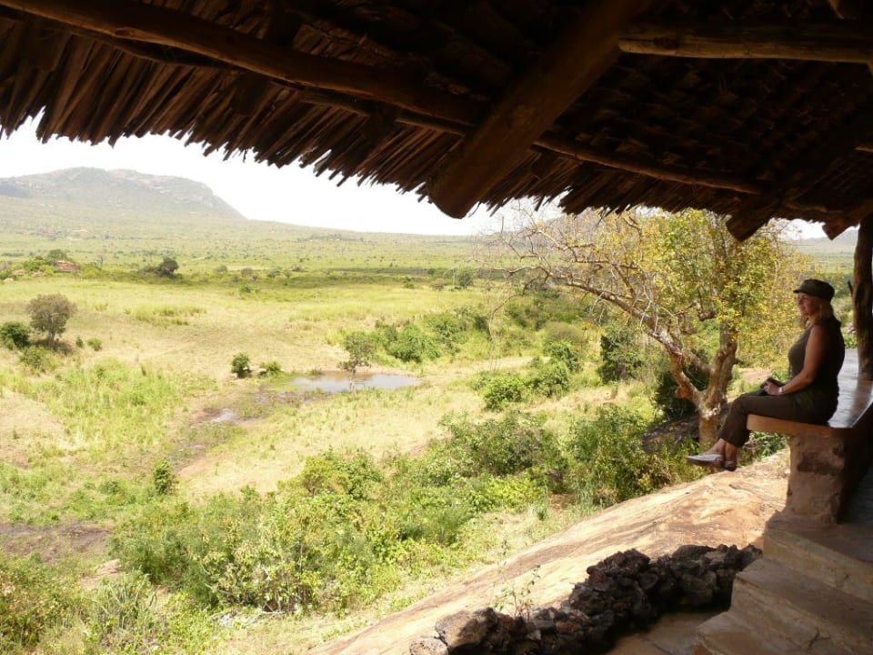 Widok z tarasu domku Rhino Valley Lodge