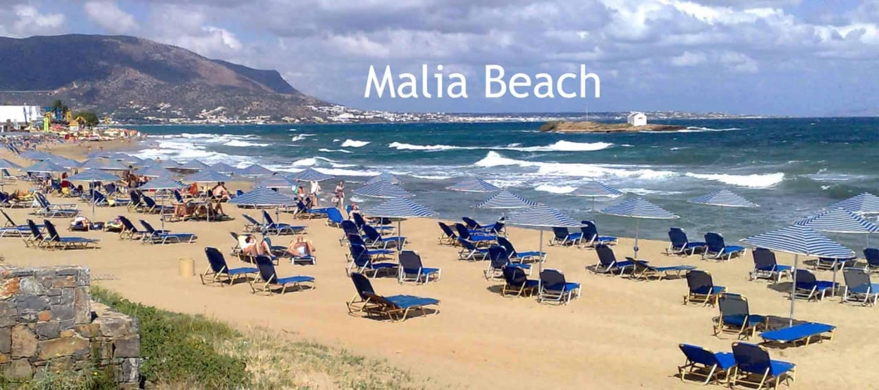 Beach nearby Semiramis Malia Apartments