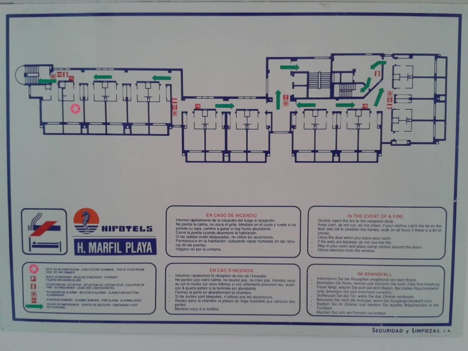 Rettungsweginformation Zimmer 703  Welikehotel Marfil Playa