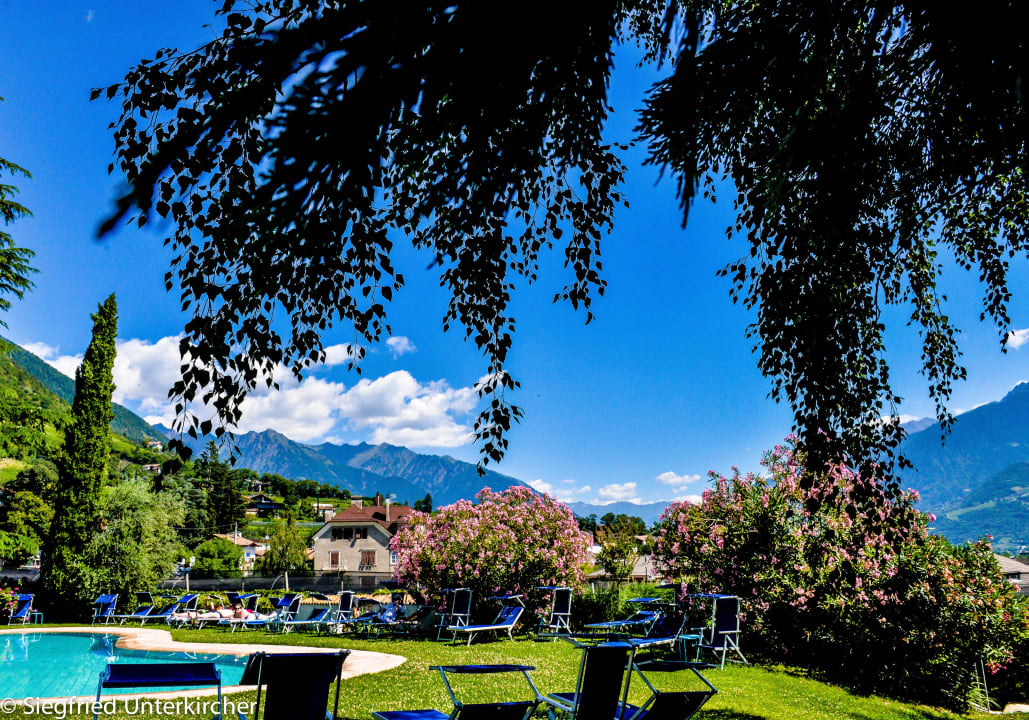 Im Garten mit Pool  Hotel Kröllnerhof