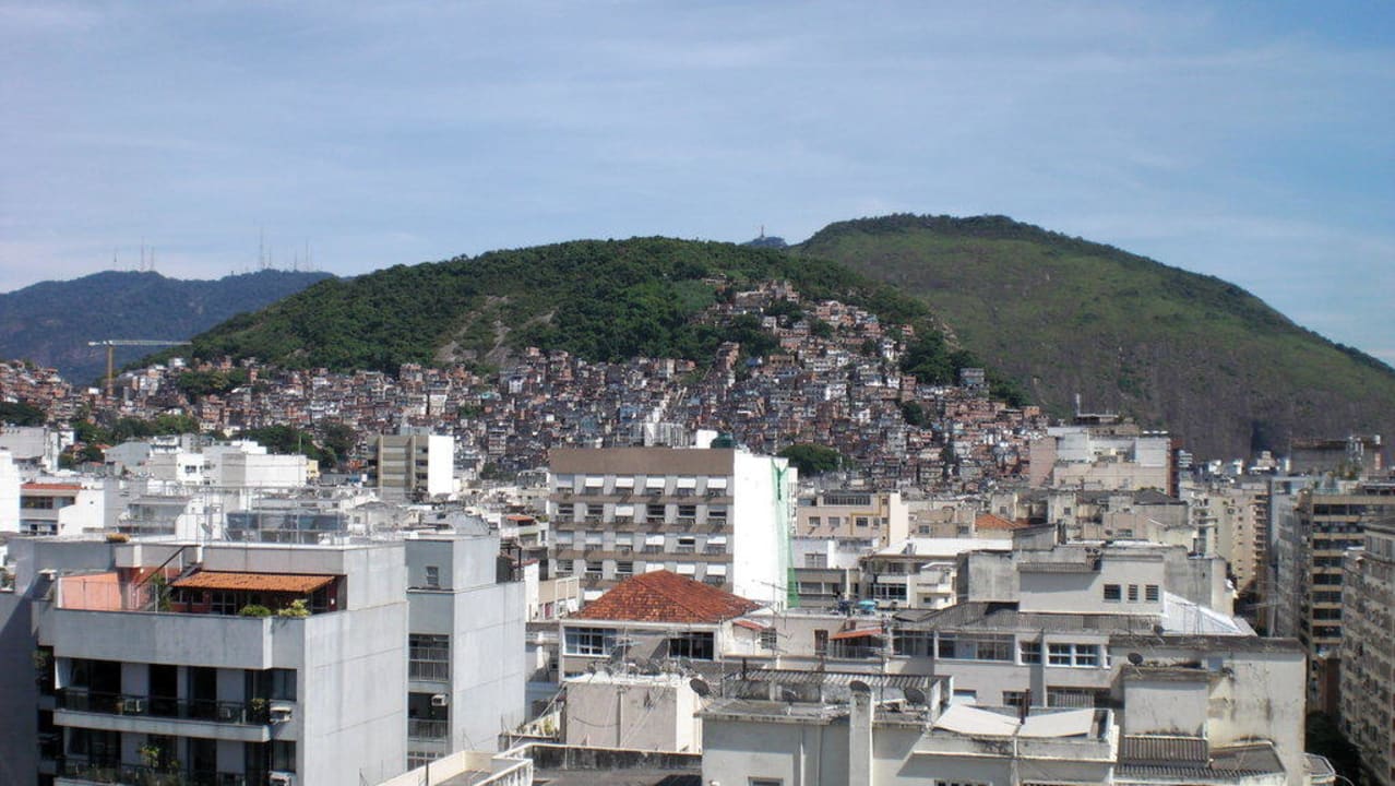 Ausblick von der Terrasse Hotel Copacabana Praia