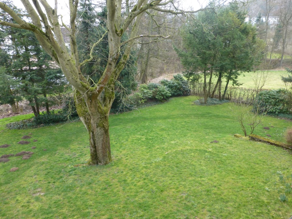 Blick aus dem Zimmer in den Garten Landhotel Der Schwallenhof
