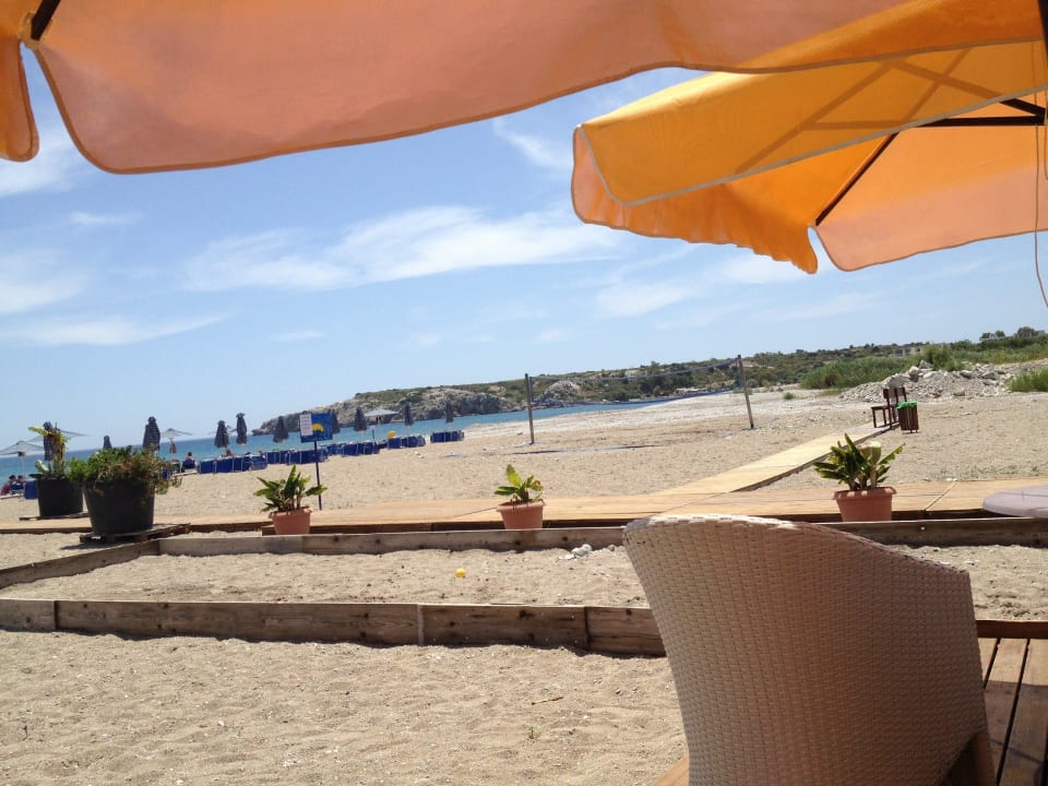 Blick von der Strandhütte Atlantica Mikri Poli Rhodes