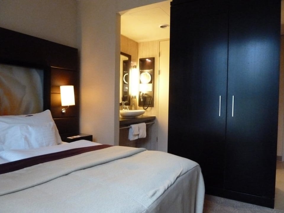 Blick aufs Waschbecken und den Kleiderschrank Lindner Hotel Vienna Am Belvedere, part of JdV by Hyatt