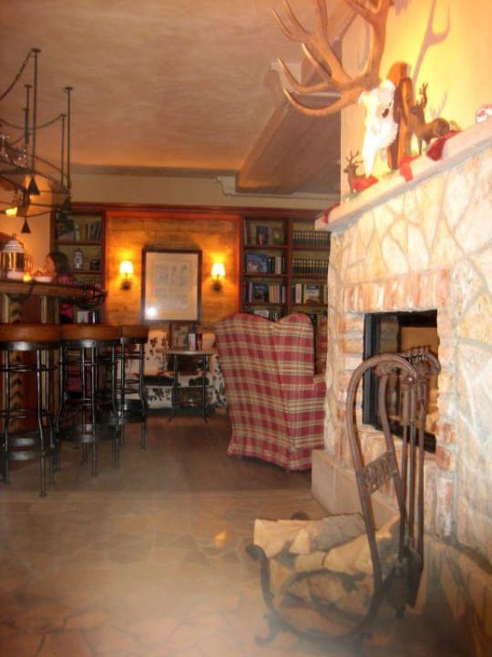 Kamin in der Bibliothek/Bar Hotel Tanneck