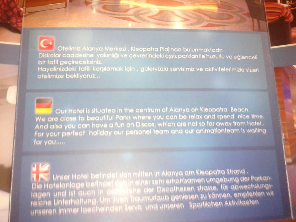 Wer entdeckt den Fehler? Hotel Kahya