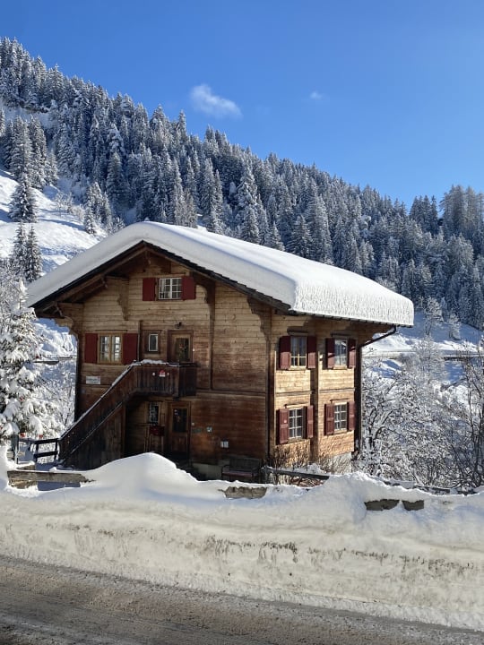 Außenansicht Bambi Lodge Ferienwohnung auf knapp 1400 m nahe Arosa