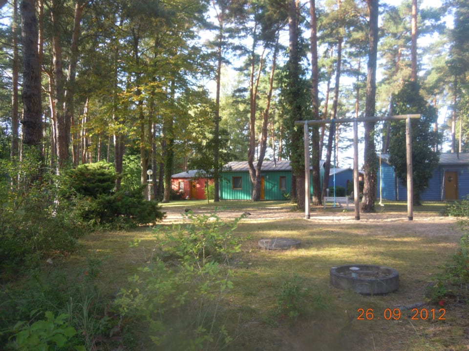 Blick auf die Bungalows Ferienpark Am Glubigsee