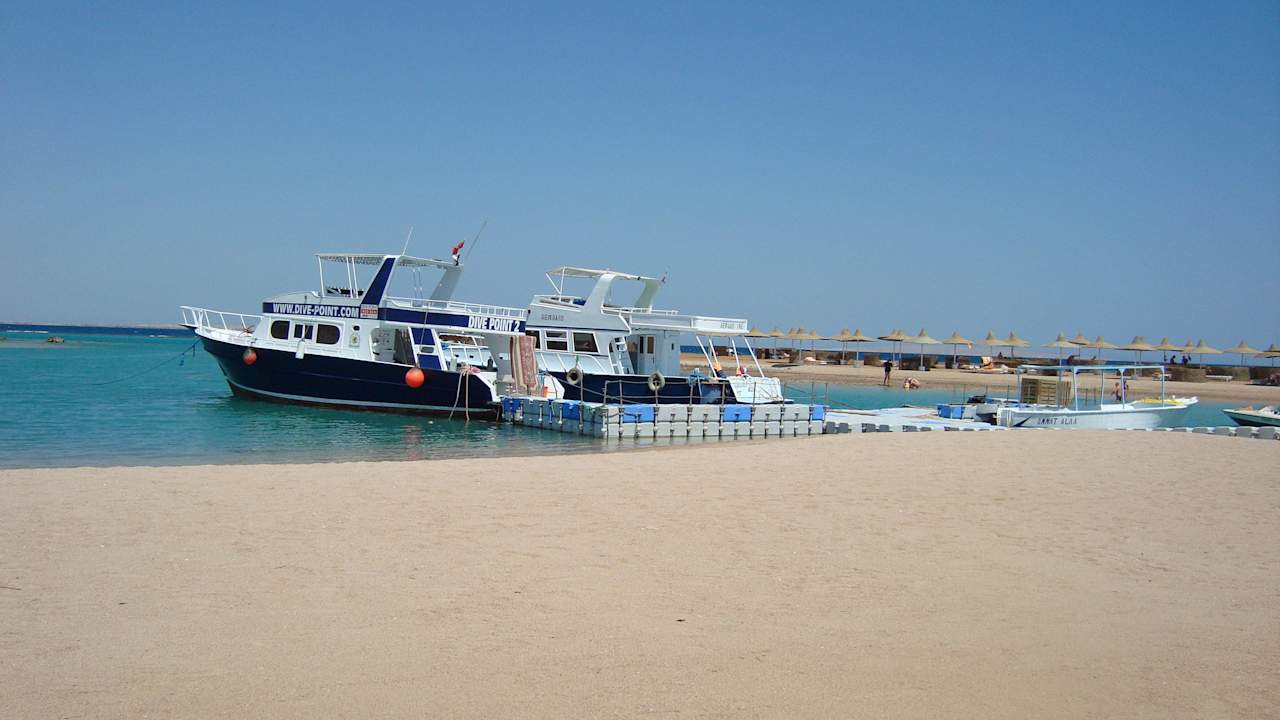 Unser Blick von der Terrasse Coral Beach Hurghada