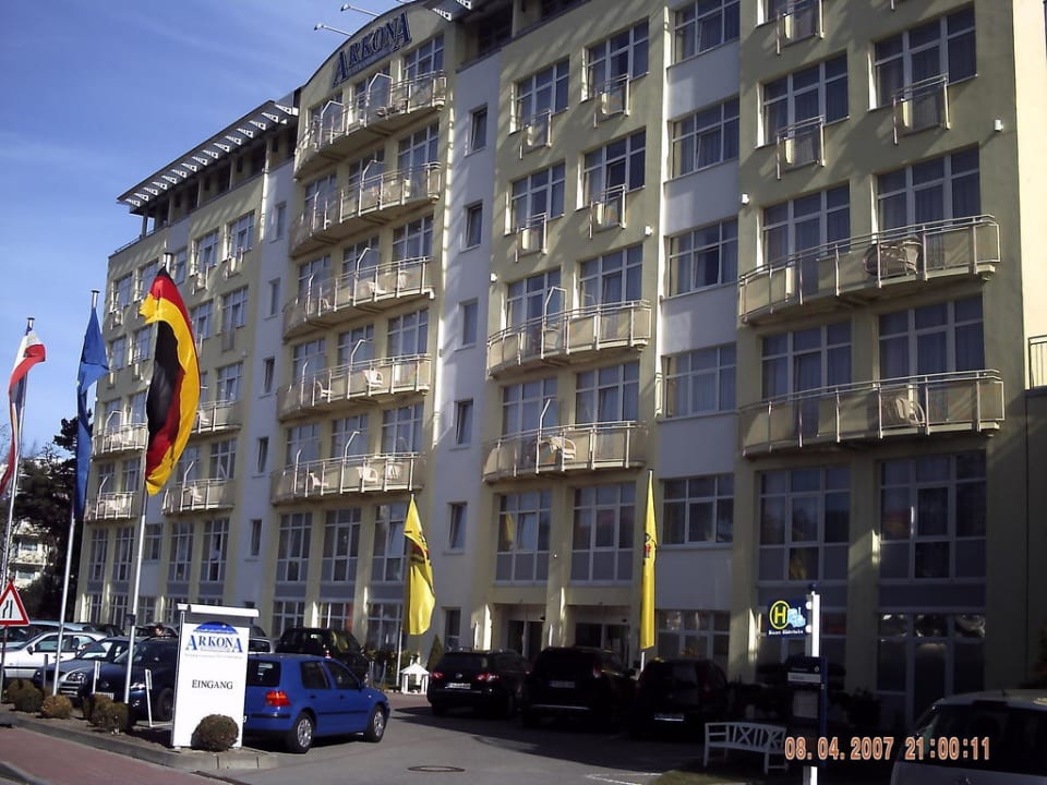 Ankunft vor dem Hotel Arkona Strandhotel