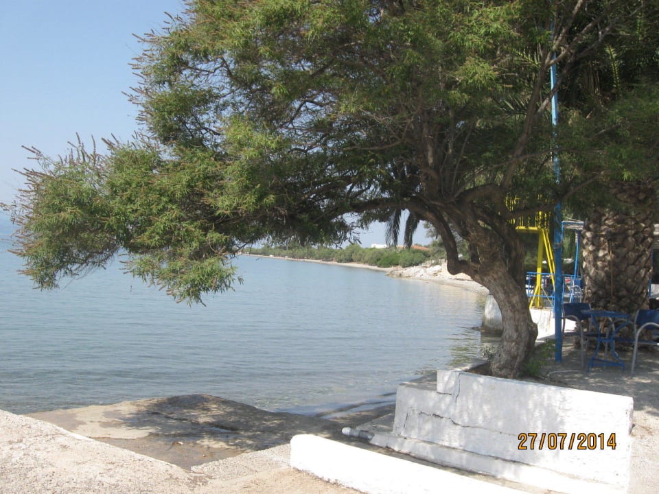 Rechte Seite des Strandes Evia Riviera Resort